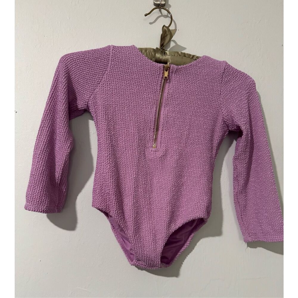 Mumu kids lavander long sleeve one piece textured swim wear 5T